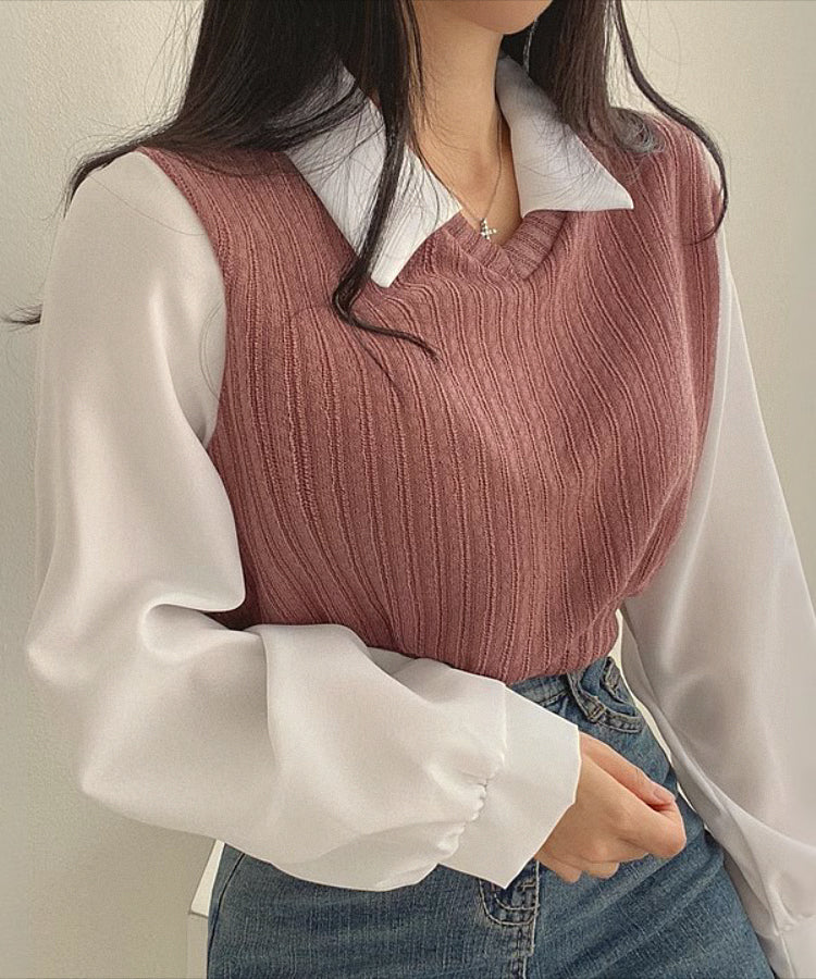 Fake Two-Piece Printed Top main image 1