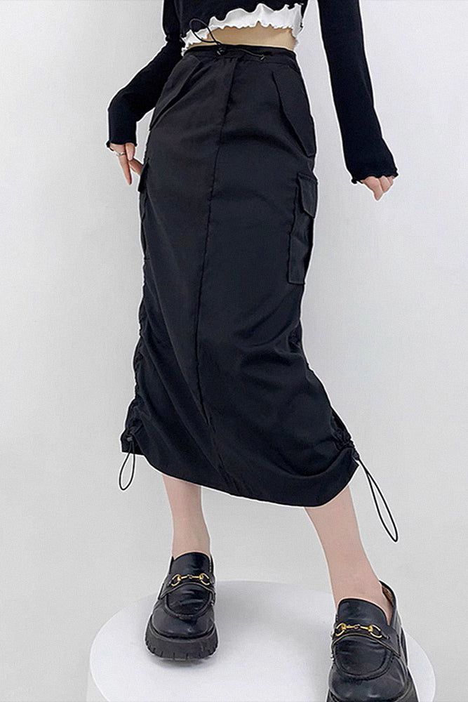 Back Slit Straight Long Skirt main image 1