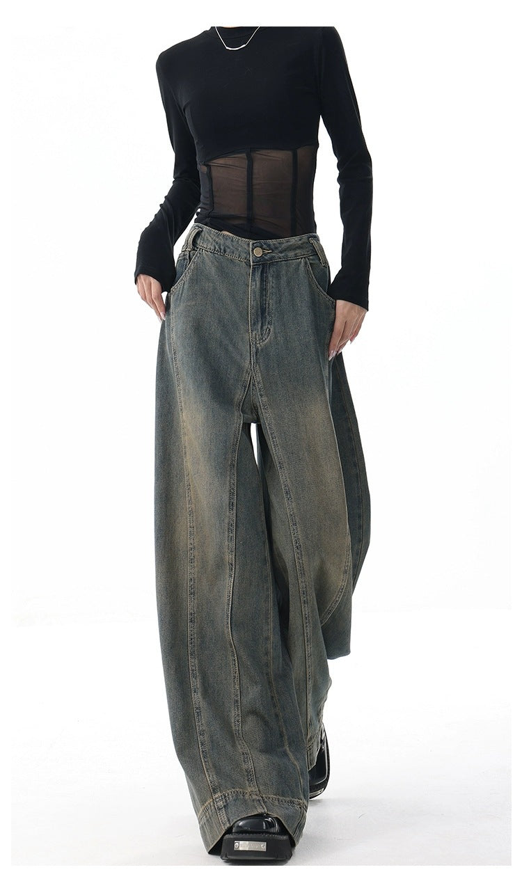 High Waist Wide Leg Retro Jeans