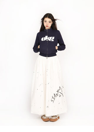 Double zipper sports cardigan jacket