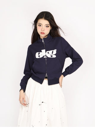 Double zipper sports cardigan jacket