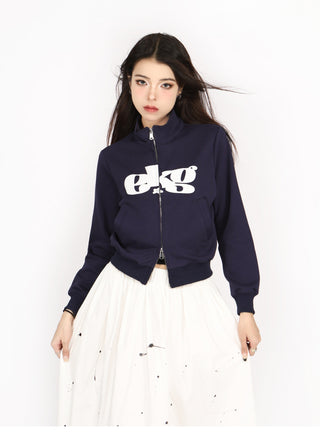 Double zipper sports cardigan jacket