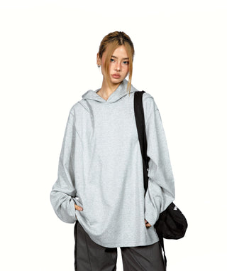 Patchwork Cropped Hooded Sweater