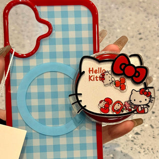 Blue Plaid Kitty iPhone Case