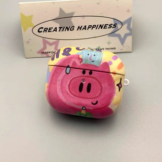 Oil Painting Graffiti Pig AirPods Case