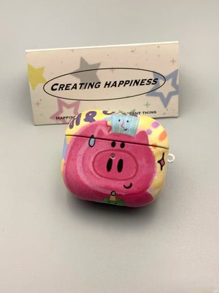 Oil Painting Graffiti Pig AirPods Case