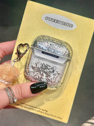 Glitter Powder Angel Bear AirPods Case