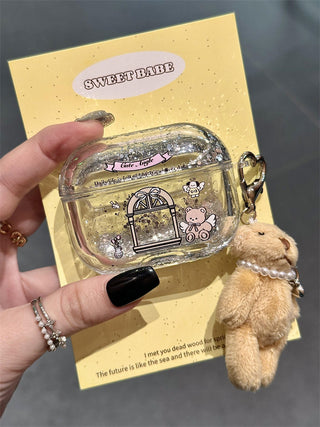 Glitter Powder Angel Bear AirPods Case
