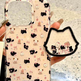 Cat Puppy Adhesive Holder iPhone Case