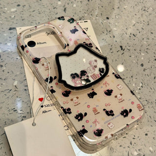 Cat Puppy Adhesive Holder iPhone Case