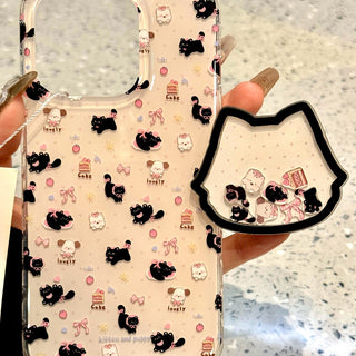 Cat Puppy Adhesive Holder iPhone Case
