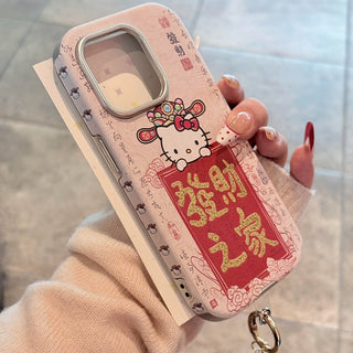Bronzing Leather Hello Kitty iPhone Case