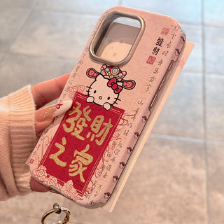 Bronzing Leather Hello Kitty iPhone Case