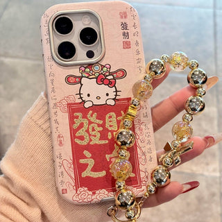 Bronzing Leather Hello Kitty iPhone Case