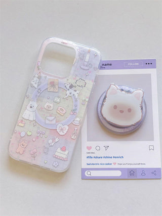 Plaid Dogs and Cats iPhone Case