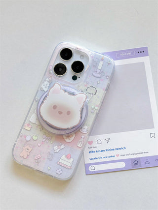 Plaid Dogs and Cats iPhone Case