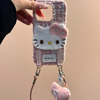 Pink Plaid Kitty iPhone Case