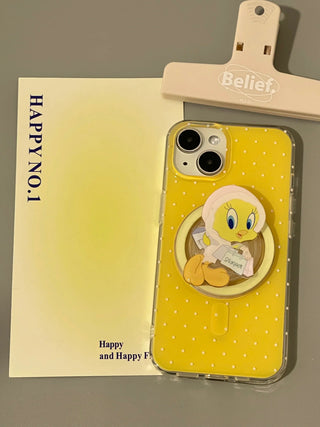 Yellow Polka Dot Duck iPhone Case