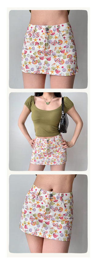 shell print skirt