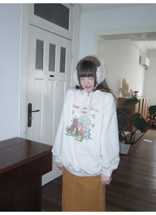 cartoon print hoodie