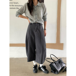 wool wide pants