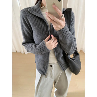 double zipper sweater
