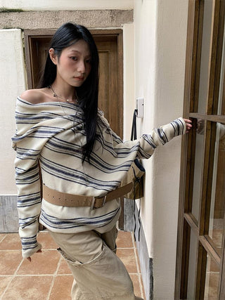 irregular striped sweater