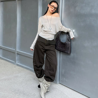 rivet wide pants