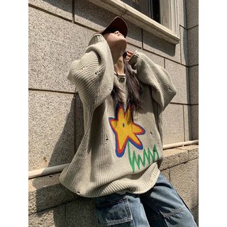 flower print sweater