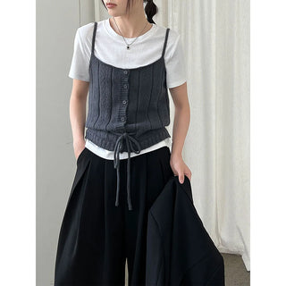 hollow tied vest