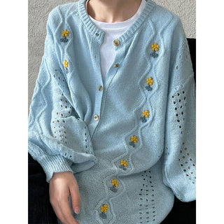 flower crochet cardigan