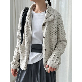 crochet polo cardigan