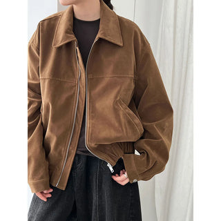 suede lapel jacket