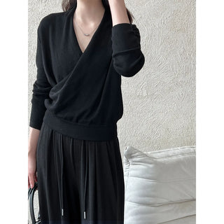 cross placket sweater