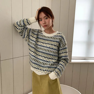 striped jacquard sweater
