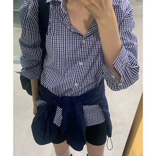 plaid lapel shirt