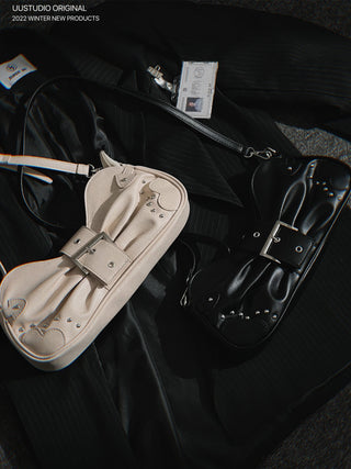 Y2K Pleated Messenger Bag