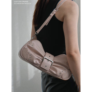 Y2K Pleated Messenger Bag