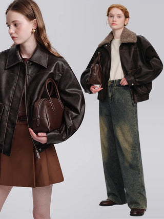 Coffee Leather Jacket