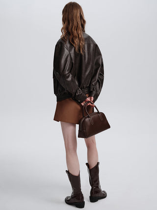 Coffee Leather Jacket