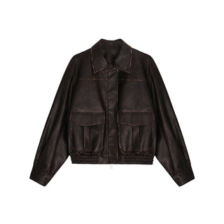 Coffee Leather Jacket