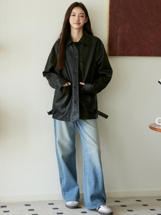 Black Leather Trench