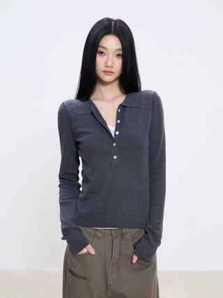 polo knit top