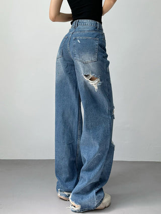 ripped wide jeans