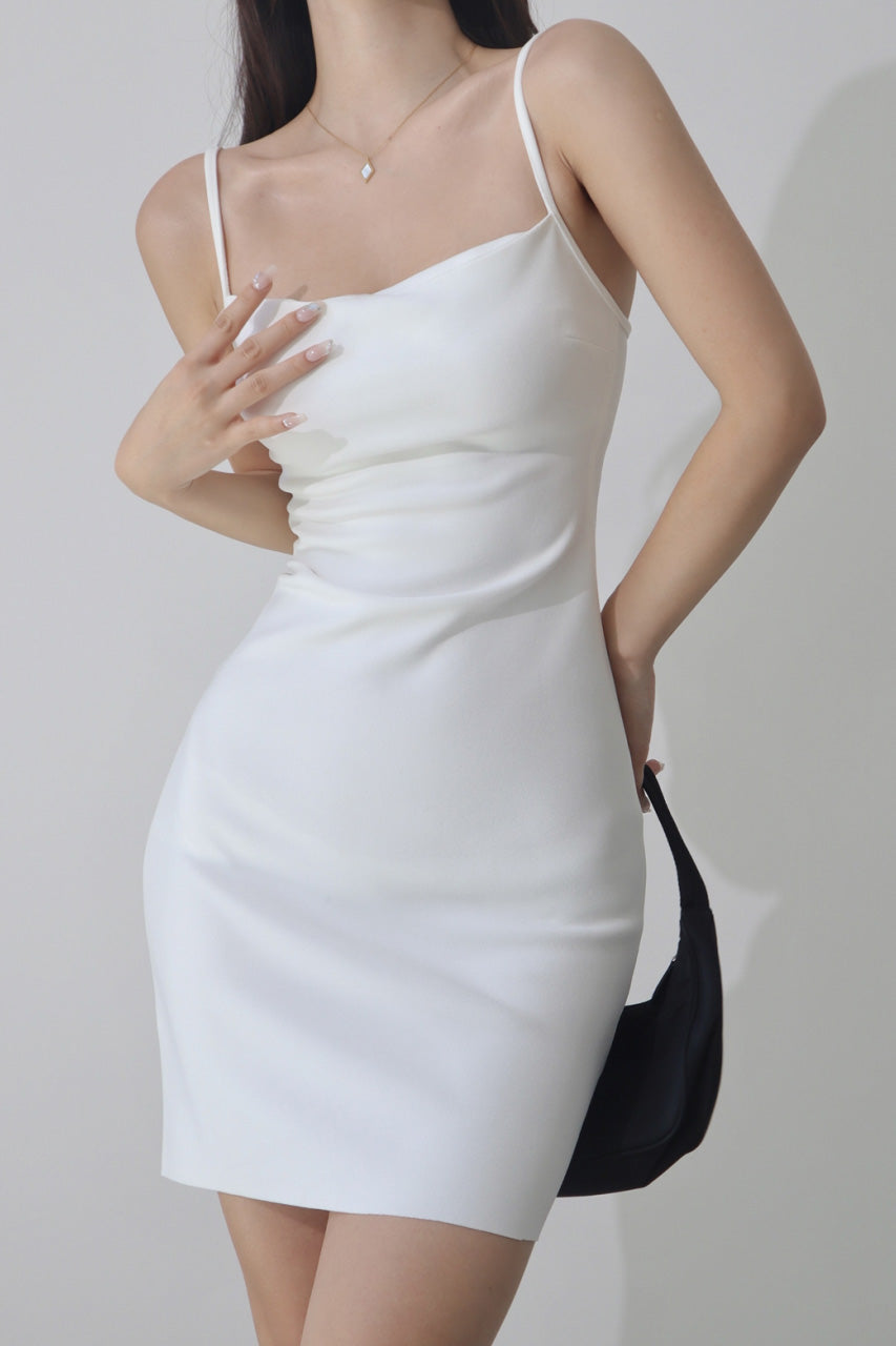 Women's hollow embroidery slim suspender dress