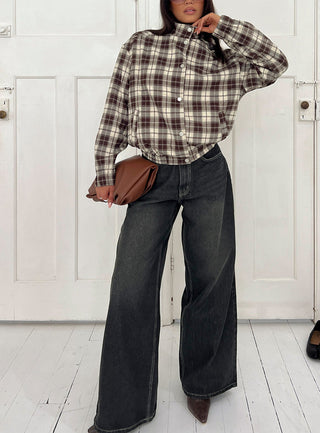 Naylor Wide Leg Jeans Grey Wash Petite