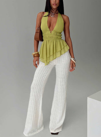Leisure State Knit Pant White