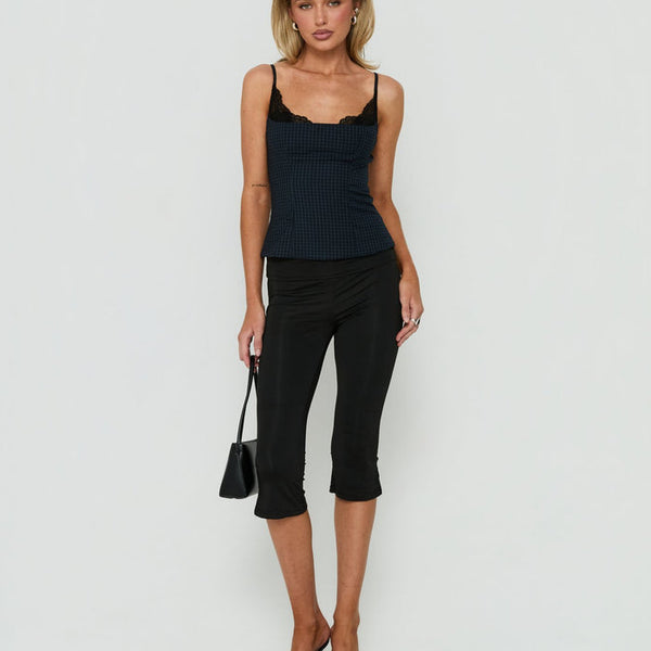 Avedon Foldover Waist Capri Pants Black