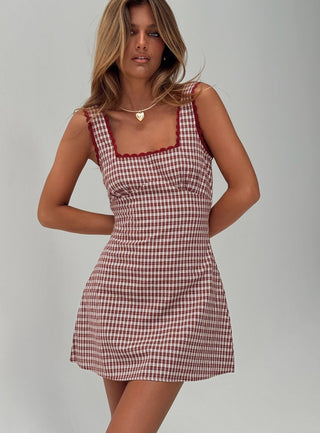 Dasha Mini Dress Red Check Petite