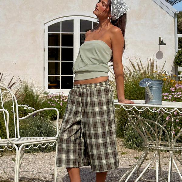 Tucka Long Line Baggy Shorts Multi Check